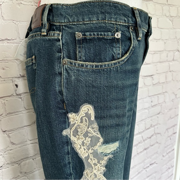 LAUREN RALPH LAUREN Lace Patchwork Relaxed Tapered Jeans--8P - Picture 11 of 16